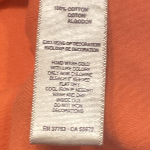 Rafaella Orange Long Sleeve Top with Scrolling at Neckline - Picture 5 of 5